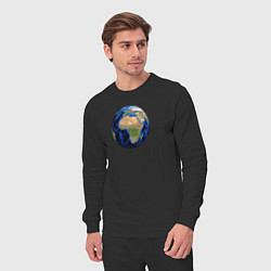 Костюм хлопковый мужской Планета солнечной системы земля, цвет: черный — фото 2