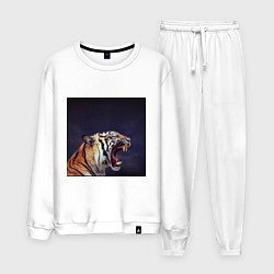 Костюм хлопковый мужской Tiger 2022 рычит в темноте, цвет: белый
