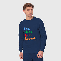 Костюм хлопковый мужской Eat Sleep Judo Repeat, цвет: тёмно-синий — фото 2