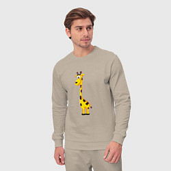 Костюм хлопковый мужской Веселый жирафик, цвет: миндальный — фото 2