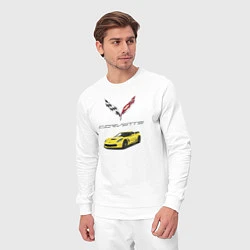 Костюм хлопковый мужской Chevrolet Corvette motorsport, цвет: белый — фото 2