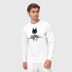 Костюм хлопковый мужской Stray: Black Logo, цвет: белый — фото 2