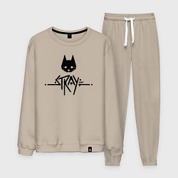 Костюм хлопковый мужской Stray: Black Logo, цвет: миндальный