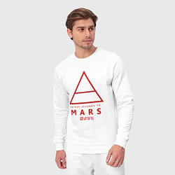 Костюм хлопковый мужской 30 Seconds to Mars рок, цвет: белый — фото 2