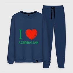 Костюм хлопковый мужской Love Azerbaijan, цвет: тёмно-синий
