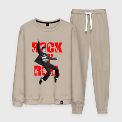 Костюм хлопковый мужской Rokc n roll king, цвет: миндальный