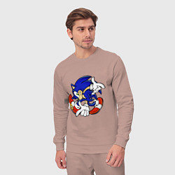 Костюм хлопковый мужской Blue Hedgehog, цвет: пыльно-розовый — фото 2