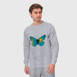 Костюм хлопковый мужской Бабочка - Казахстан, цвет: меланж — фото 2