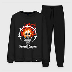 Костюм хлопковый мужской Darkest Dungeon skull logo, цвет: черный