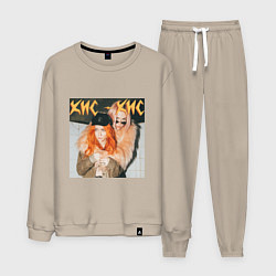 Костюм хлопковый мужской КИС-КИС Вайб, цвет: миндальный