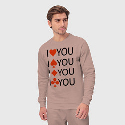 Костюм хлопковый мужской I love you! Сard suit!, цвет: пыльно-розовый — фото 2