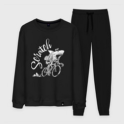 Костюм хлопковый мужской Scratch - трековые велогонки, цвет: черный
