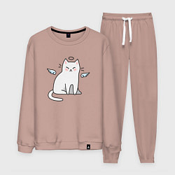 Костюм хлопковый мужской КОТИК АНГЕЛ CAT ANGEL, цвет: пыльно-розовый