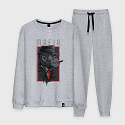 Костюм хлопковый мужской Обезьяна мафиози, цвет: меланж
