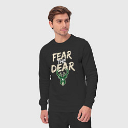 Костюм хлопковый мужской Milwaukee Bucks Fear the dear Милуоки Бакс, цвет: черный — фото 2