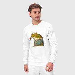 Костюм хлопковый мужской Мудрая лягушка, цвет: белый — фото 2