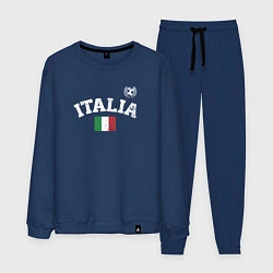 Костюм хлопковый мужской Футбол Италия, цвет: тёмно-синий