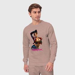 Костюм хлопковый мужской Sexy Panam Cyberpunk2077 18, цвет: пыльно-розовый — фото 2