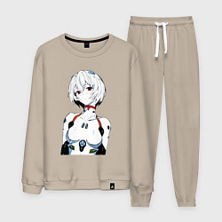 Костюм хлопковый мужской Рей Аянами Rei Ayanami Ева Евангелион, цвет: миндальный