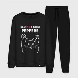 Костюм хлопковый мужской Red Hot Chili Peppers Рок кот, цвет: черный