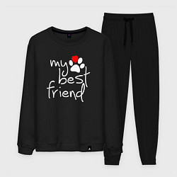 Костюм хлопковый мужской My best friend - Мой лучший друг, цвет: черный