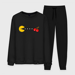 Костюм хлопковый мужской Pac-man 8bit, цвет: черный