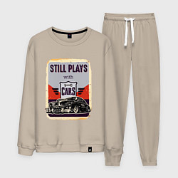 Костюм хлопковый мужской Still plays with cars Retro, цвет: миндальный