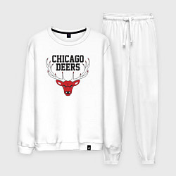 Костюм хлопковый мужской Chicago deers, цвет: белый