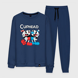 Костюм хлопковый мужской Cuphead Чашечки, цвет: тёмно-синий