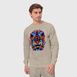 Костюм хлопковый мужской Color lion Neon, цвет: миндальный — фото 2