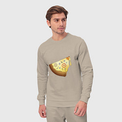 Костюм хлопковый мужской Пицца в стиле стимпанк, цвет: миндальный — фото 2
