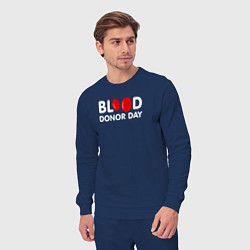 Костюм хлопковый мужской Blood Donor Day, цвет: тёмно-синий — фото 2