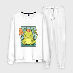 Костюм хлопковый мужской ЛЯГУШКА В ШЛЯПЕ, цвет: белый