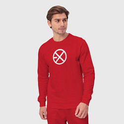 Костюм хлопковый мужской Лого exo эхо, цвет: красный — фото 2