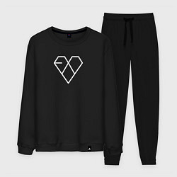 Костюм хлопковый мужской Exo СЕРДЦЕ, цвет: черный