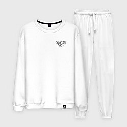 Костюм хлопковый мужской Noize mc нойз мс logo, цвет: белый