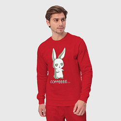 Костюм хлопковый мужской Заяц хочет кофе, цвет: красный — фото 2