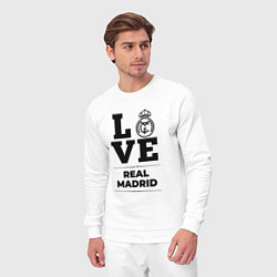 Костюм хлопковый мужской Real Madrid Love Классика, цвет: белый — фото 2