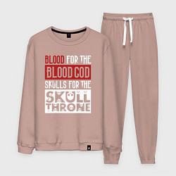 Костюм хлопковый мужской Девиз Последователей Кхорна для темного фона, цвет: пыльно-розовый