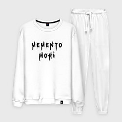 Костюм хлопковый мужской Memento Mori Помни о Смерти Надпись, цвет: белый