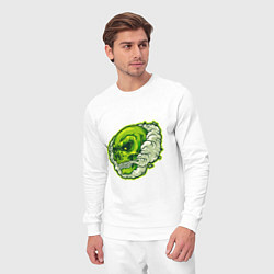 Костюм хлопковый мужской Зелёный черепок, цвет: белый — фото 2