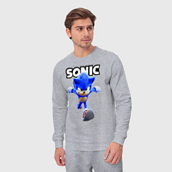 Костюм хлопковый мужской Sonic the Hedgehog 2022, цвет: меланж — фото 2