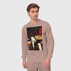 Костюм хлопковый мужской Portrait of an Actor Японский актёр, цвет: пыльно-розовый — фото 2