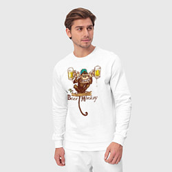 Костюм хлопковый мужской Пивная обезьяна, цвет: белый — фото 2