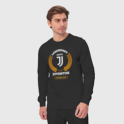 Костюм хлопковый мужской Лого Juventus и надпись Legendary Football Club, цвет: черный — фото 2