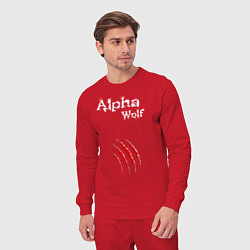 Костюм хлопковый мужской Alpha Wolf Альфа Волк, цвет: красный — фото 2