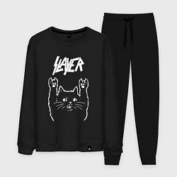 Костюм хлопковый мужской Slayer Рок кот, цвет: черный