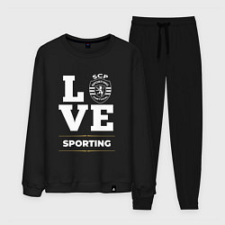 Костюм хлопковый мужской Sporting Love Classic, цвет: черный