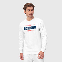 Костюм хлопковый мужской Team Borisov Forever фамилия на латинице, цвет: белый — фото 2