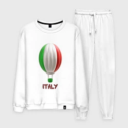 Костюм хлопковый мужской 3d aerostat Italy flag, цвет: белый